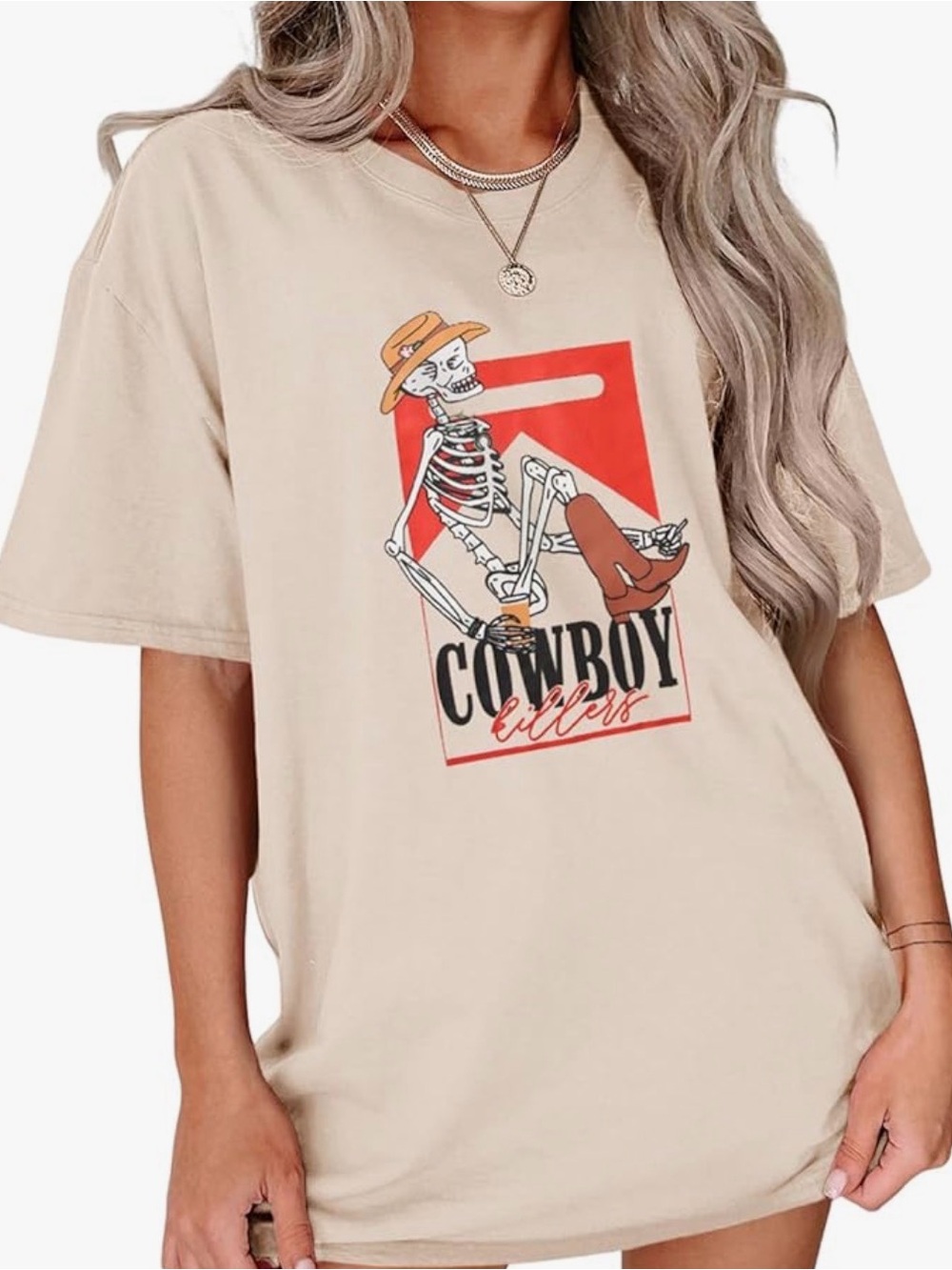 Graphic Skeleton Cowboy Tee